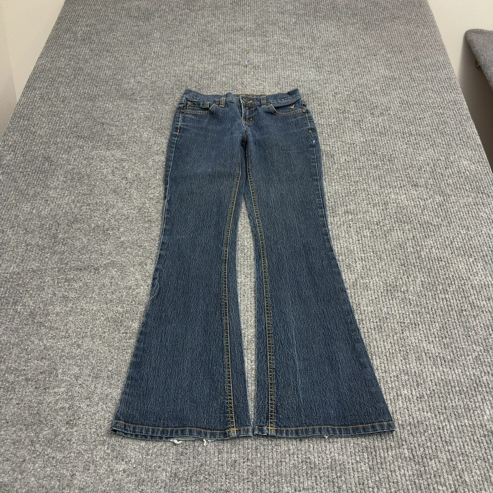 Grane Jeans Womens 0 Blue Cotton Polyester Spandex Flare Low Rise Y2K Retro